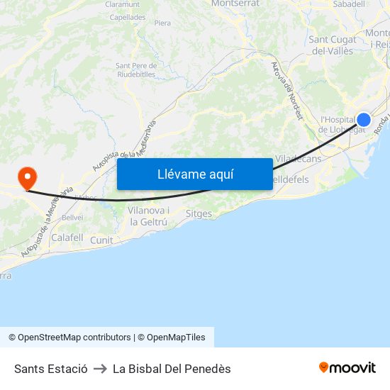 Sants Estació to La Bisbal Del Penedès map