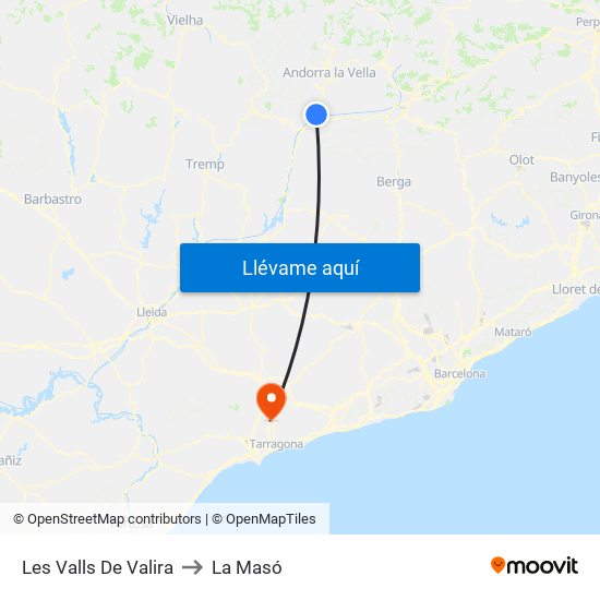 Les Valls De Valira to La Masó map