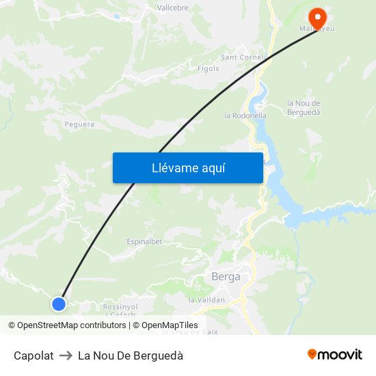 Capolat to La Nou De Berguedà map