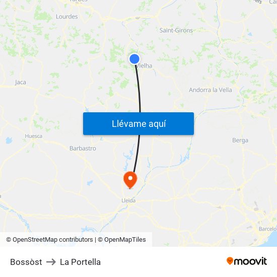 Bossòst to La Portella map