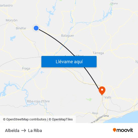 Albelda to La Riba map