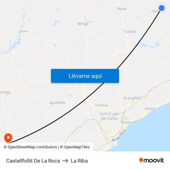 Castellfollit De La Roca to La Riba map