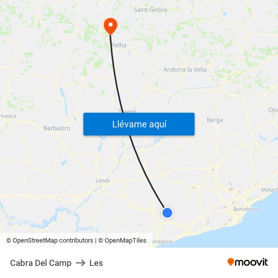 Cabra Del Camp to Les map