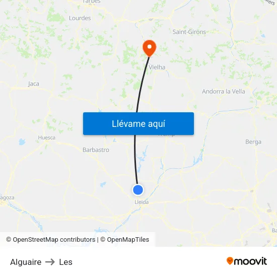 Alguaire to Les map