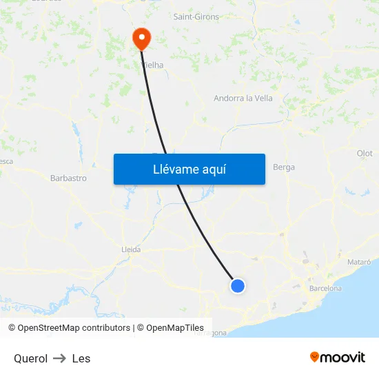Querol to Les map