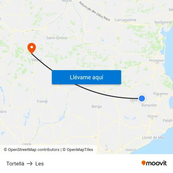 Tortellà to Les map