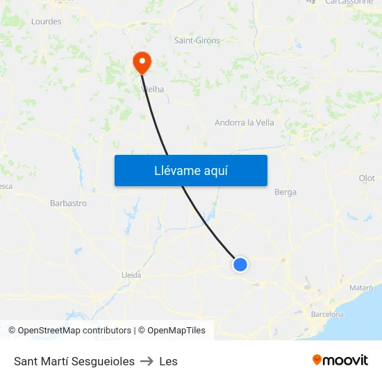 Sant Martí Sesgueioles to Les map