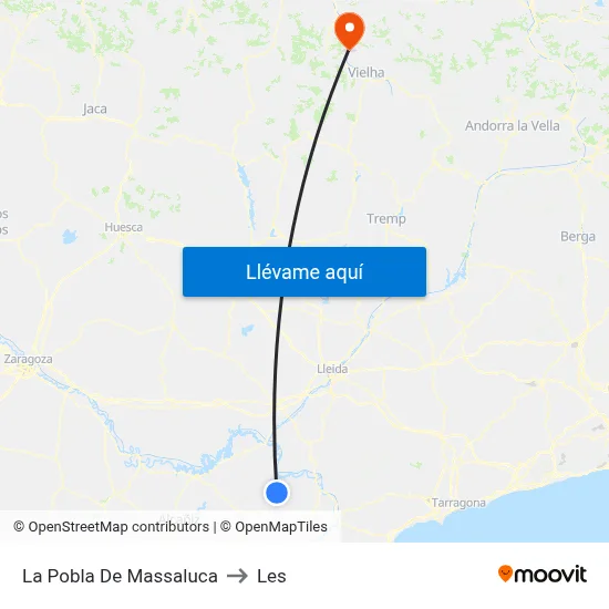 La Pobla De Massaluca to Les map