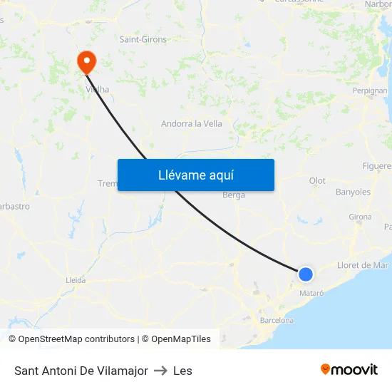 Sant Antoni De Vilamajor to Les map