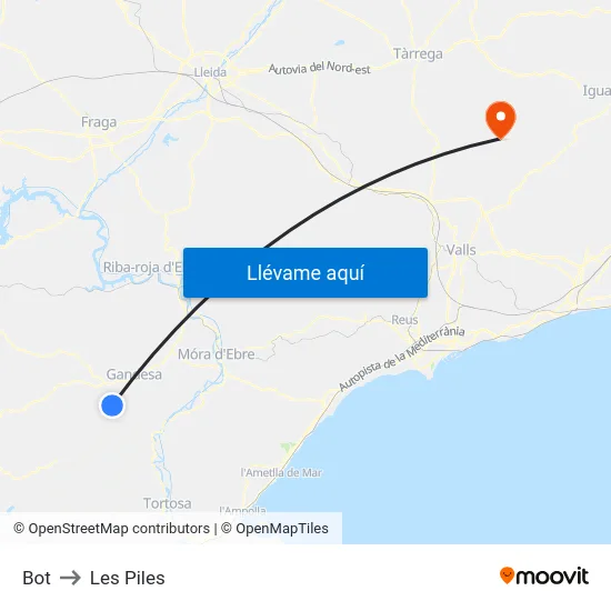 Bot to Les Piles map