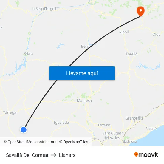 Savallà Del Comtat to Llanars map