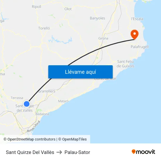 Sant Quirze Del Vallès to Palau-Sator map
