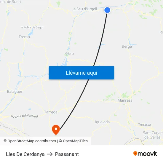 Lles De Cerdanya to Passanant map