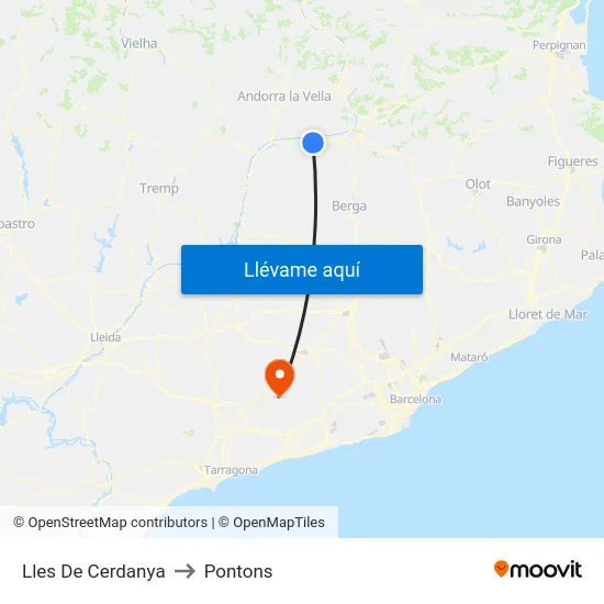 Lles De Cerdanya to Pontons map