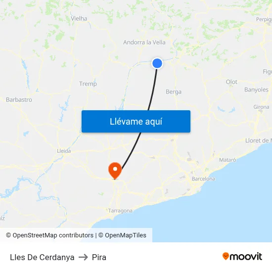 Lles De Cerdanya to Pira map