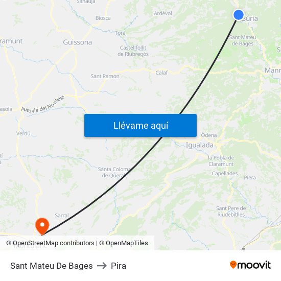 Sant Mateu De Bages to Pira map