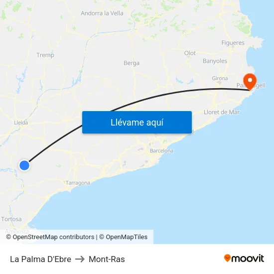 La Palma D'Ebre to Mont-Ras map