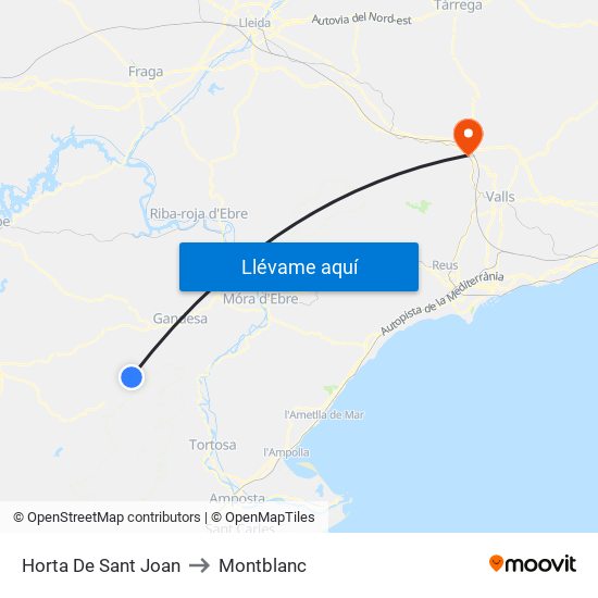 Horta De Sant Joan to Montblanc map