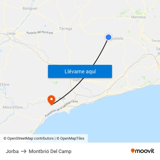 Jorba to Montbrió Del Camp map