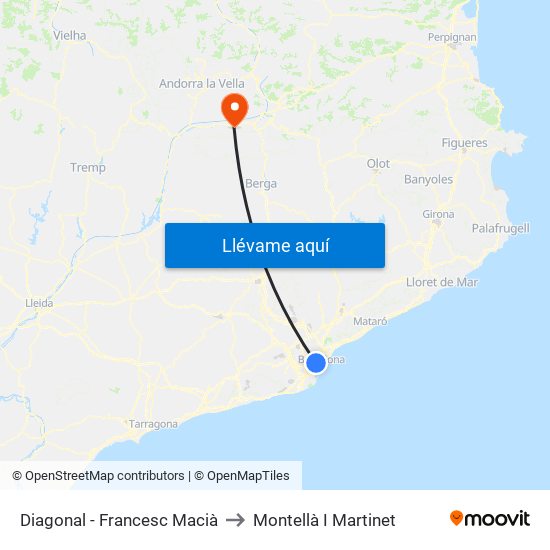 Diagonal - Francesc Macià to Montellà I Martinet map