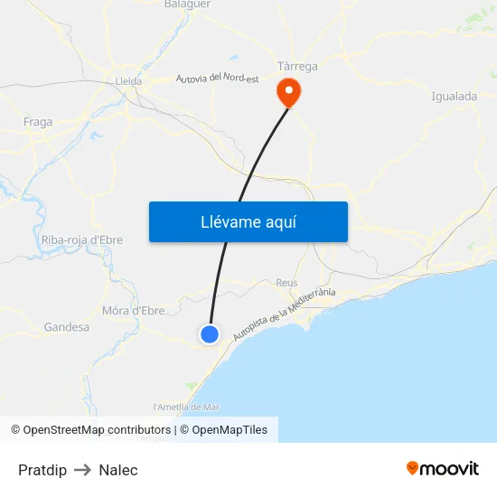 Pratdip to Nalec map