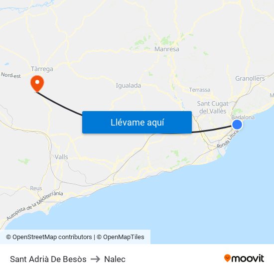 Sant Adrià De Besòs to Nalec map