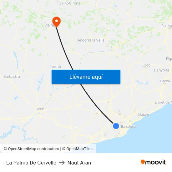 La Palma De Cervelló to Naut Aran map