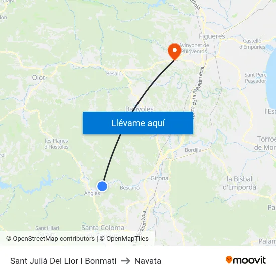 Sant Julià Del Llor I Bonmatí to Navata map
