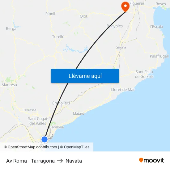 Av Roma - Tarragona to Navata map