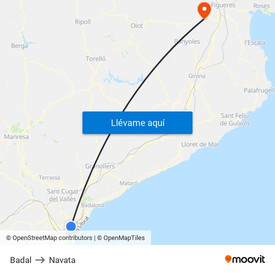 Badal to Navata map