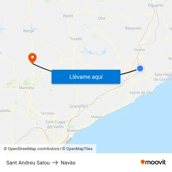 Sant Andreu Salou to Navàs map
