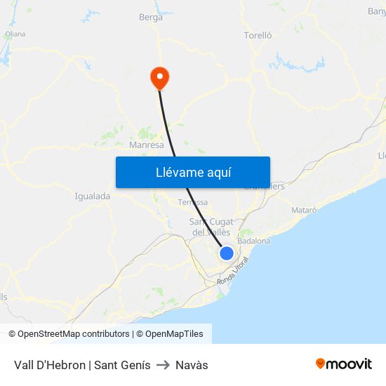 Vall D'Hebron | Sant Genís to Navàs map