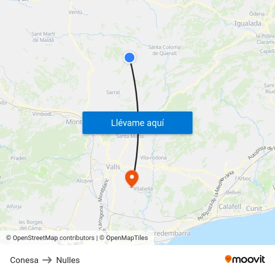 Conesa to Nulles map