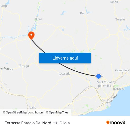 Terrassa Estacio Del Nord to Oliola map