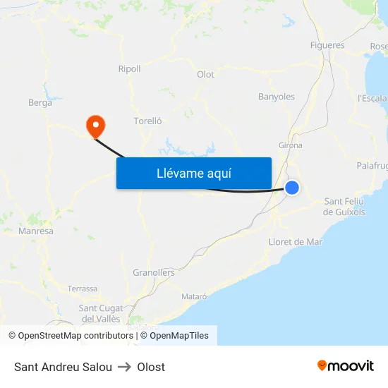 Sant Andreu Salou to Olost map