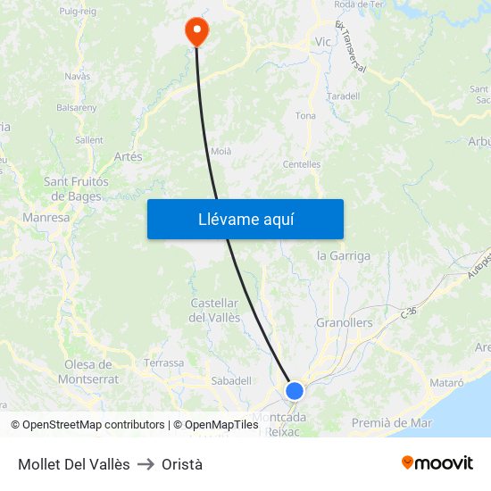 Mollet Del Vallès to Mollet Del Vallès map