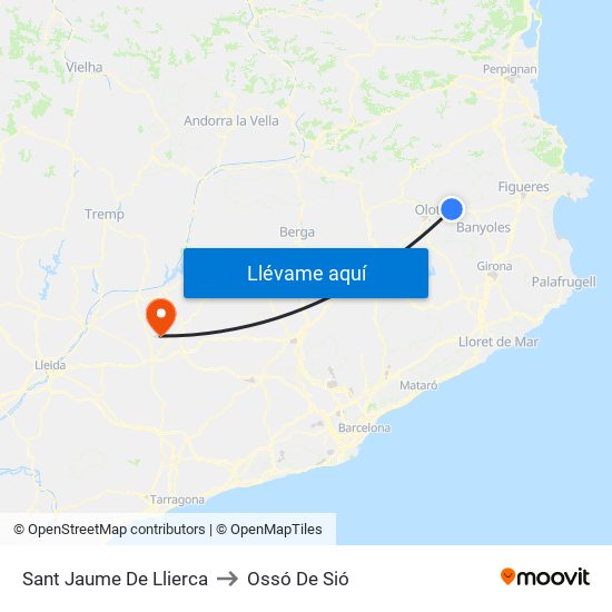 Sant Jaume De Llierca to Ossó De Sió map