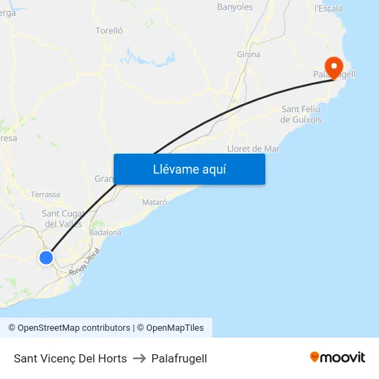 Sant Vicenç Del Horts to Palafrugell map