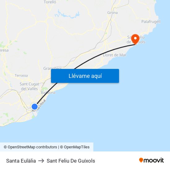Santa Eulàlia to Sant Feliu De Guíxols map