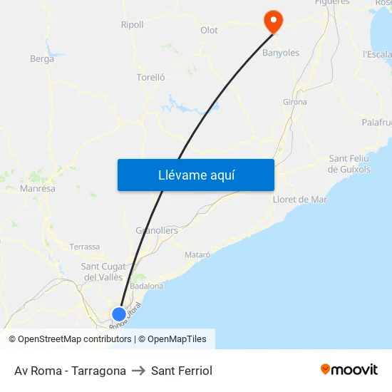 Av Roma - Tarragona to Sant Ferriol map