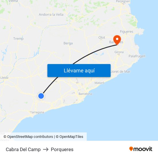 Cabra Del Camp to Porqueres map