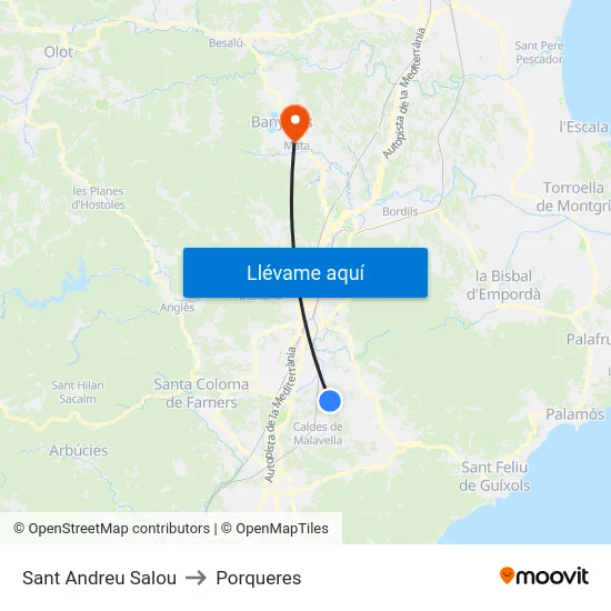 Sant Andreu Salou to Porqueres map