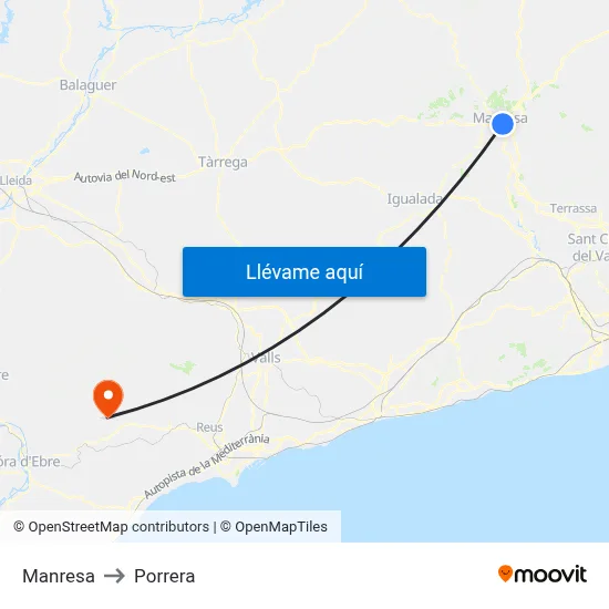Manresa to Porrera map