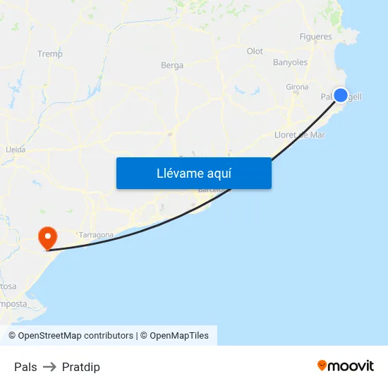 Pals to Pratdip map