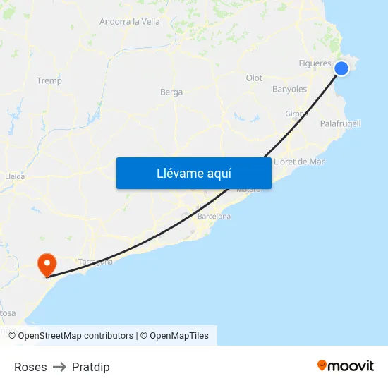 Roses to Pratdip map