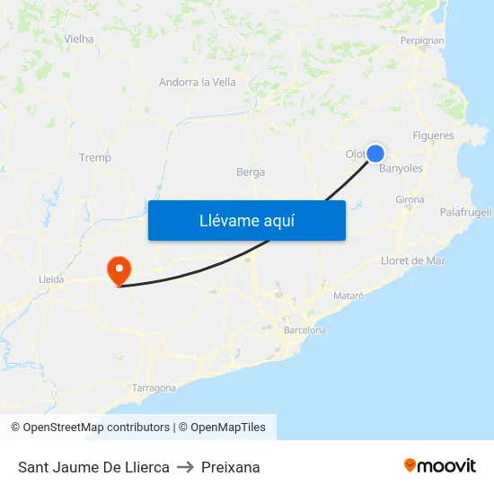 Sant Jaume De Llierca to Preixana map