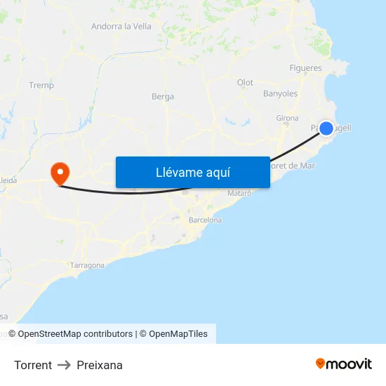 Torrent to Preixana map