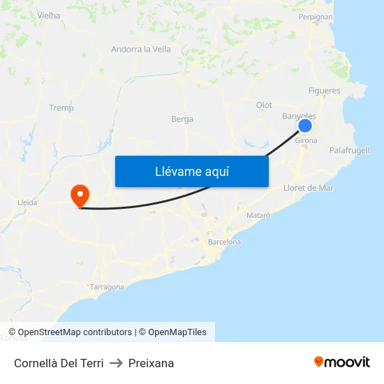 Cornellà Del Terri to Preixana map