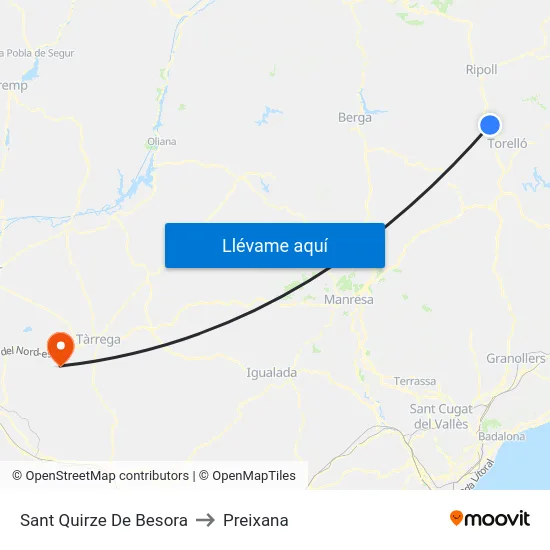 Sant Quirze De Besora to Preixana map