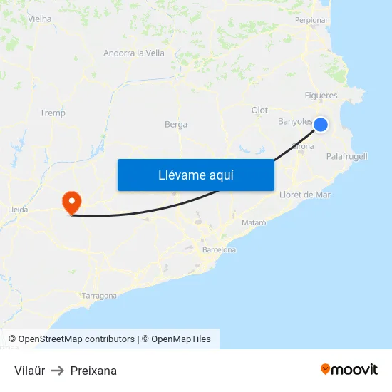 Vilaür to Preixana map
